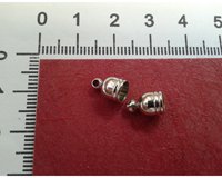 Концевики для шнура, цвет серебро, 8*5, отверстие 5 мм, 2 шт