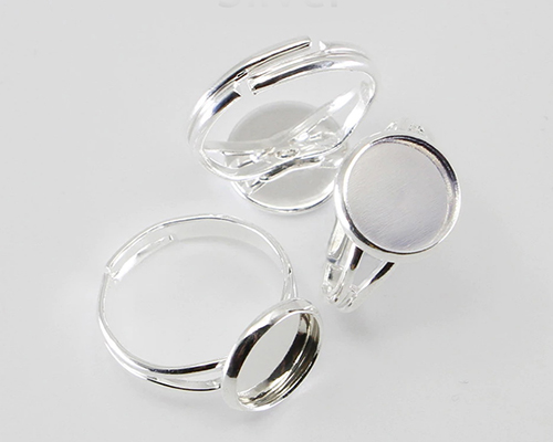 Основа для кольца, с площадкой 16 мм регулируемая, цвет серебро, 1 шт