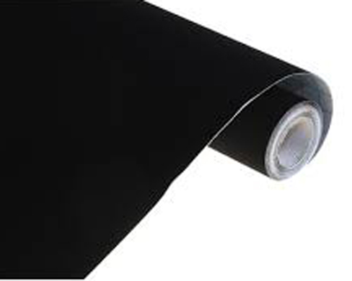 Бумага (пленка) самоклеющаяся, бархатная, цвет черный, размер 45*45 см