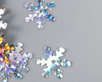 Снежинки мини, цвет галография, 25 мм, 10 шт