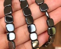 Бусины ГЕМАТИТ кавдрат, 8 мм, 12 шт