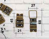 Петля с упором, угол открывания 90°, цвет бронза 21*45 мм, комплект 2 шт