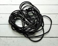 Шнур кожаный черный, толщина 3 мм, 1 метр