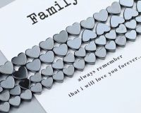 Бусины гематит, сердечки 6 мм, 33 шт