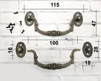 Ручка большая №8, цвет бронза, металл, 115*47 мм, 1 шт