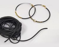 Шнур трубчатый силиконовый, для создания браслетов, чокеров, цвет черный, 0,5 м