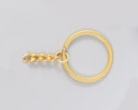 Основа для брелока кольцо металл с цепочкой, цвет золото, 30 мм, 1 шт