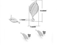 Швензы пусеты, нержавейка с держателем для подвесок, ЛИСТИК, размер 18х8 мм, пара