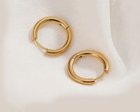 Швензы серьги-кольца, цвет золото, внутренний диаметр 16 мм, 1 пара