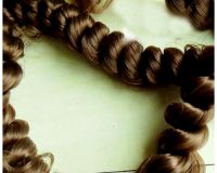 Волосы для кукол, цвет КАШТАНОВЫЙ ТЕМНЫЙ, примерная длина 30 см