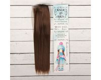 Волосы для кукол, цвет КАШТАН, длина 25 см, на трессе 90 см, №30В