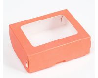 Коробочка с прозрачной вставкой 10*8*3,5 см, цвет розовый, 1 шт