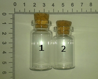 Мини бутылочка ( флакон) с пробкой № 2, 4*2 см, 1 шт