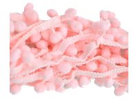 Тесьма с помпонами, цвет розовый 10 мм (помпон 10 мм),1 м