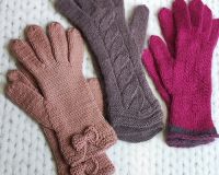 Женские перчатки ручной вязки