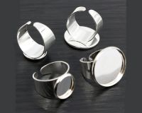 Основа для кольца регулируемая с сеттингом, цвет серебро, d-14 мм, 1 шт