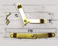 Петля ограничитель открывания для шкатулки, цвет золото, 67*10 мм, 180°, 1 шт